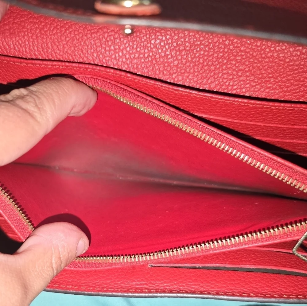 Authentic Louis Vuitton Red Empereinte Leather Women's Wallet